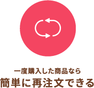 一度購入した商品なら簡単に再注文できる