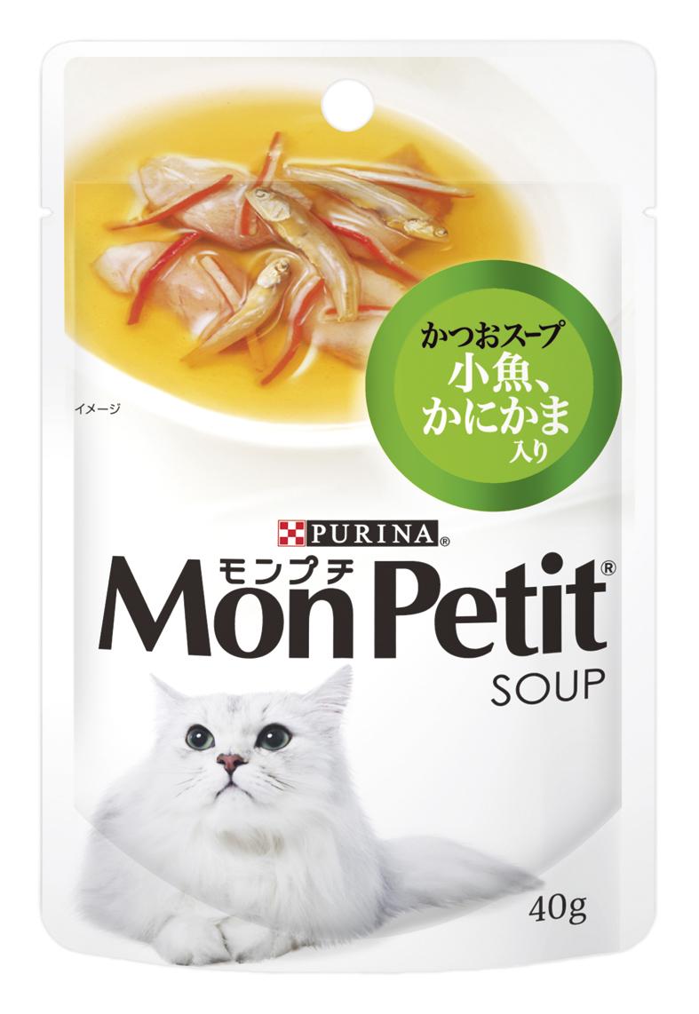 [ネスレピュリナ] モンプチスープパウチ かつおスープ 小魚、かにかま、かつお入り40g　