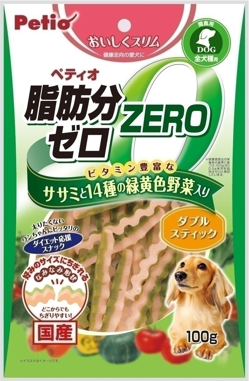 [ペティオ] おいしくスリム脂肪分ゼロ ダブルスティック ササミと14種の緑黄色野菜入100g