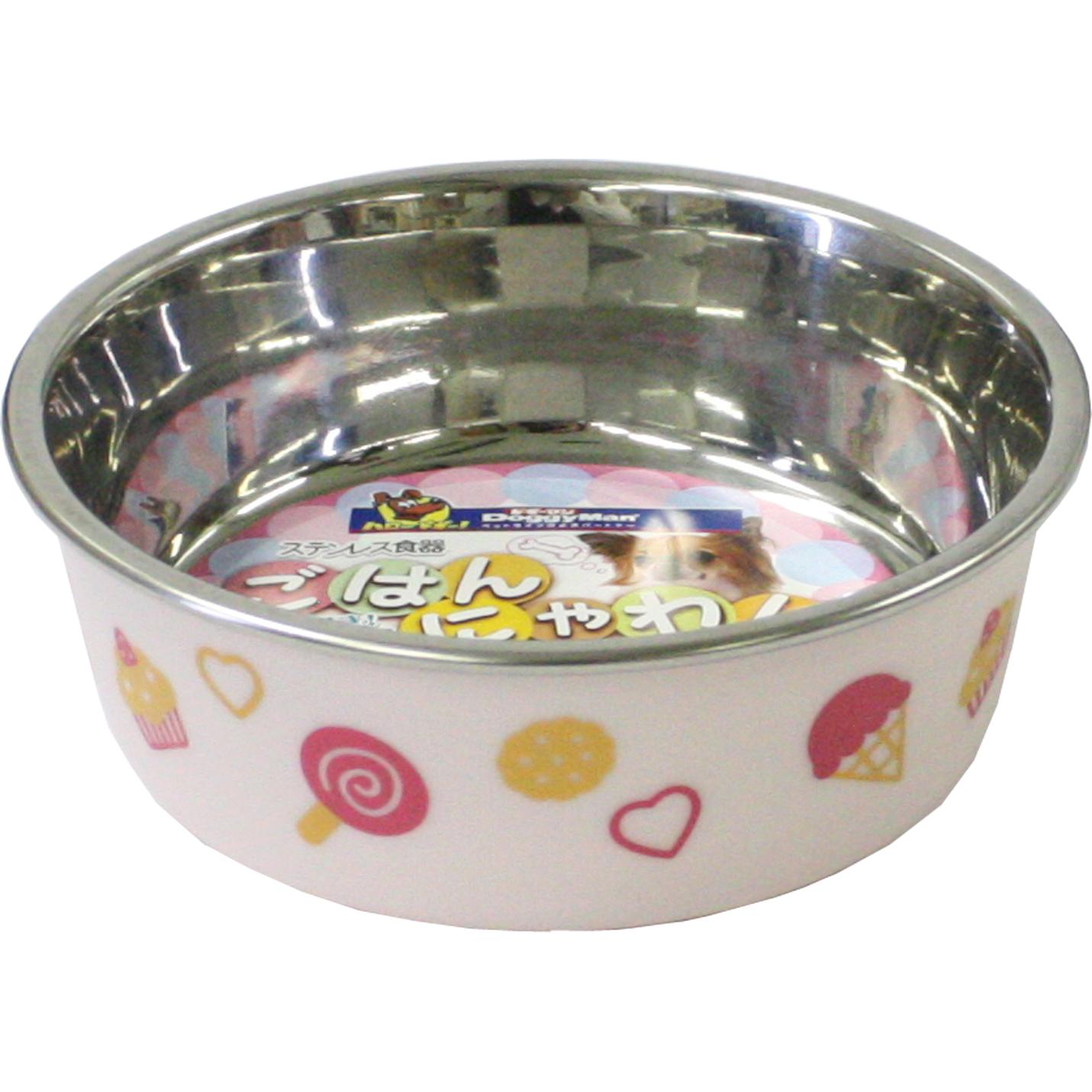【アウトレット】［ドギーマンハヤシ］ステンレス食器ごはんにゃわん 犬用 MINI ピンク