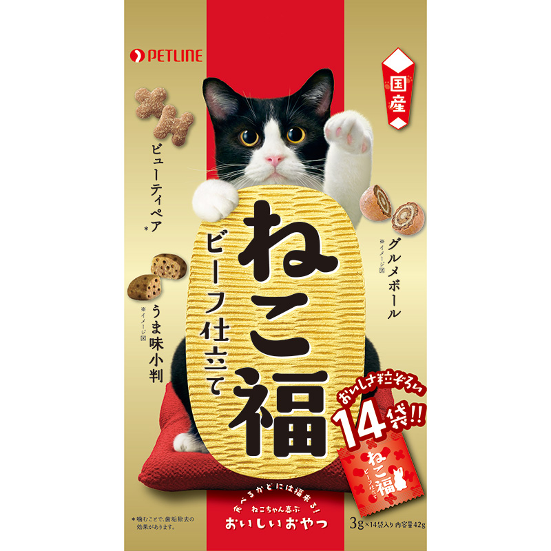 [ペットライン] ねこ福 ビーフ仕立て 42g (3g×14袋)