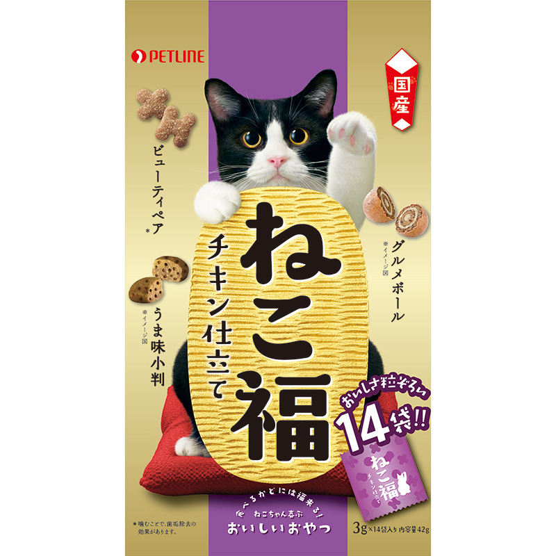 [ペットライン] ねこ福 チキン仕立て 42g (3g×14袋)