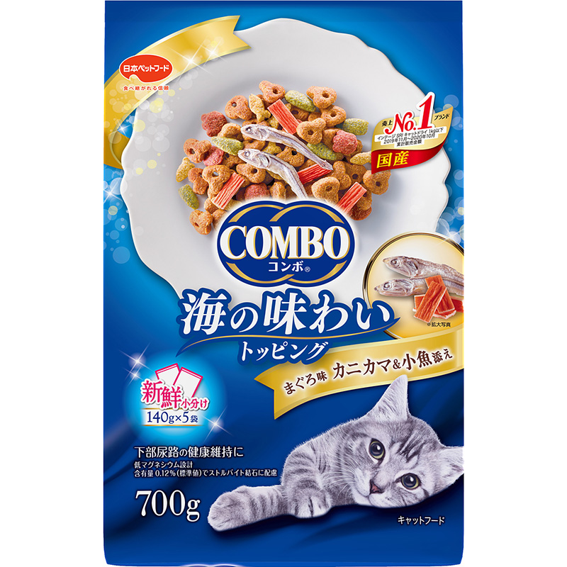 [日本ペットフード] コンボ キャット まぐろ味・カニカマ・小魚添え 700g　【5月特価】