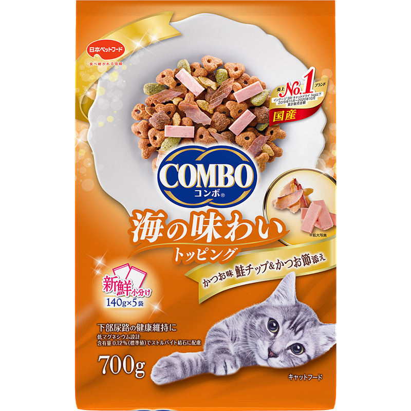 [日本ペットフード] コンボ キャット かつお味・鮭チップ・かつお節添え 700g　【5月特価】