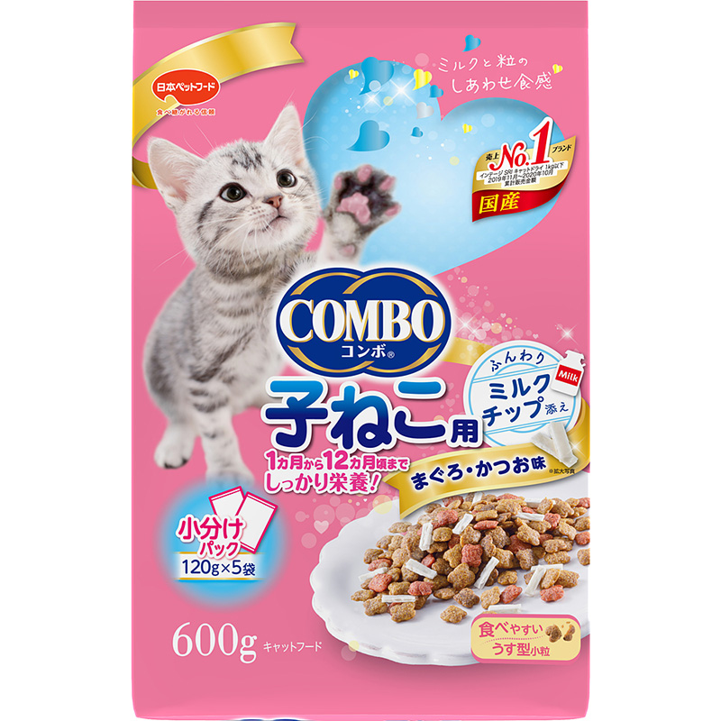 [日本ペットフード] コンボ キャット 子ねこ用 ミルクチップ添え 600g