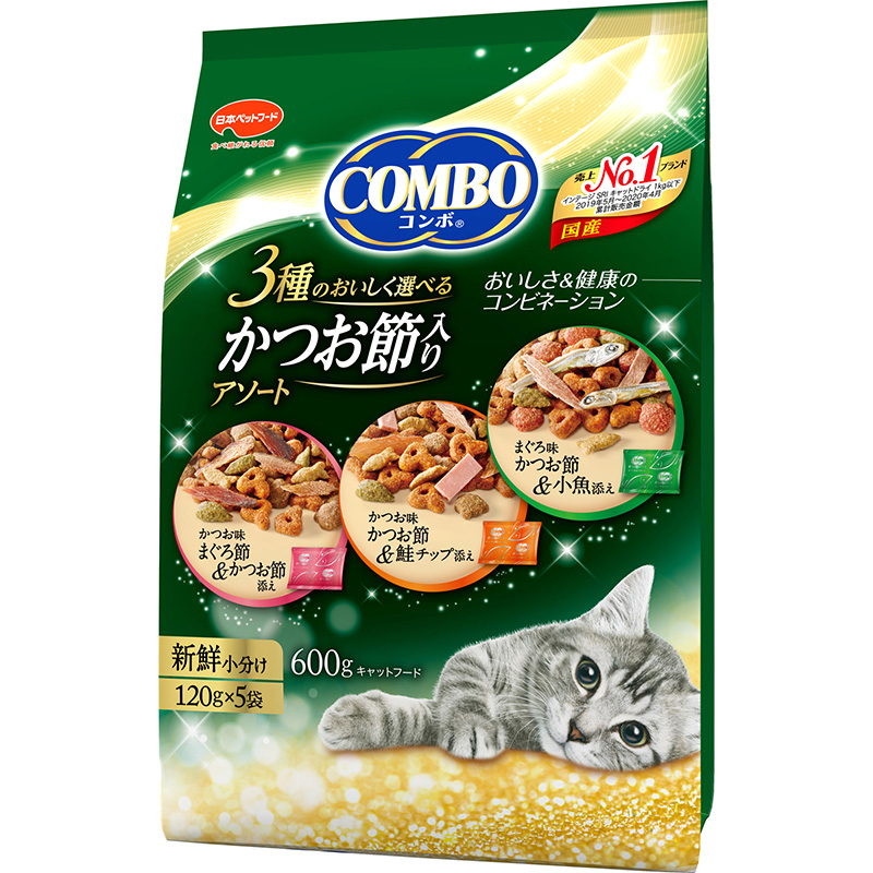 [日本ペットフード] コンボ キャット かつお節入りアソート 600g　【5月特価】