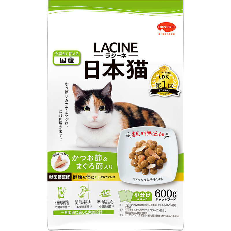 [日本ペットフード(直送)] ラシーネ 日本猫 600g ※メーカー直送 ※発注単位・最低発注数量(混載30ケース以上)にご注意下さい