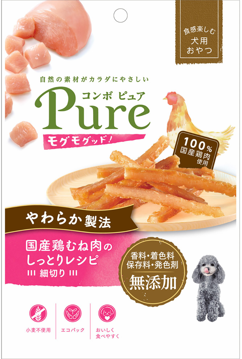 ［日本ペットフード］コンボ ピュア ドッグ モグモグッド！ 国産鶏むね肉のしっとりレシピ 細切り 50g