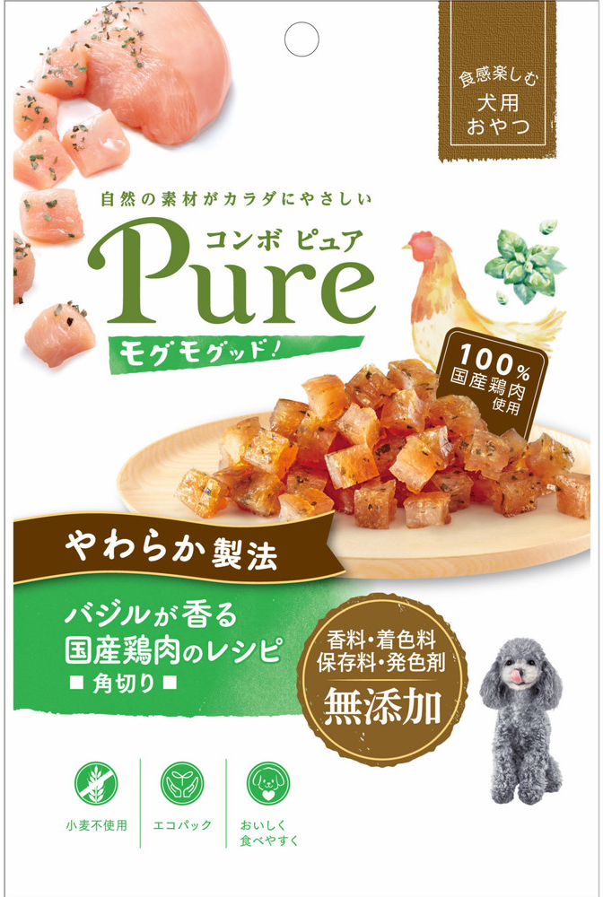 ［日本ペットフード］コンボ ピュア ドッグ モグモグッド！ バジルが香る国産鶏肉のレシピ 角切り 50g