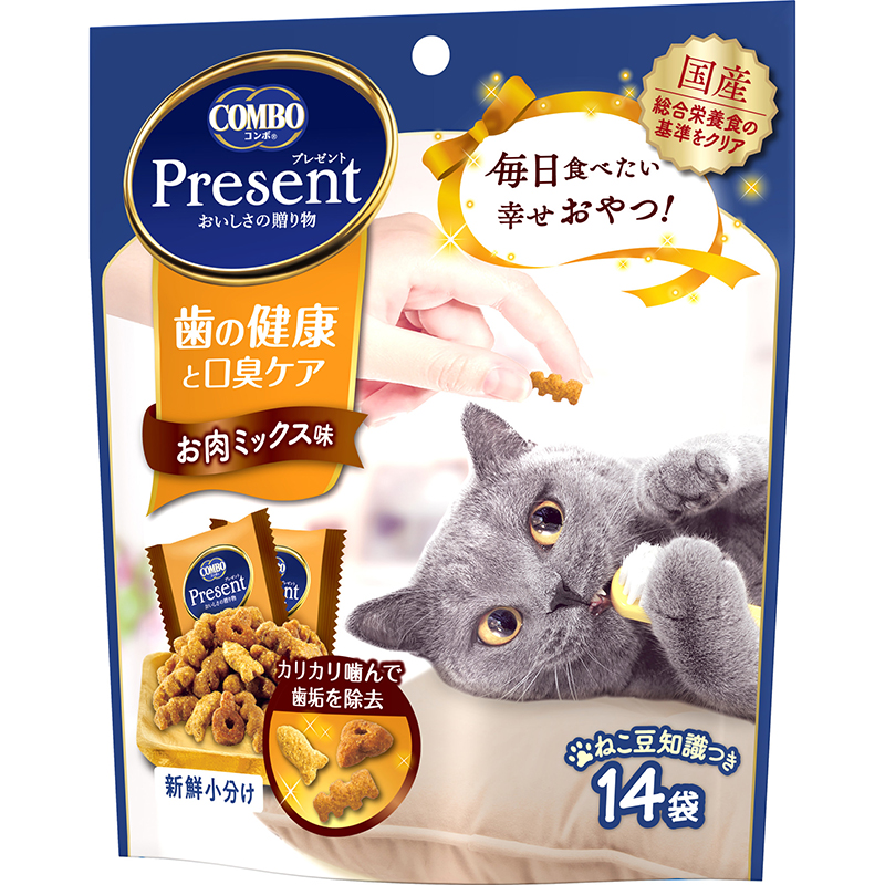 [日本ペットフード] コンボ プレゼント キャット おやつ 歯の健康と口臭ケア お肉ミックス味 42g　【3月特価】