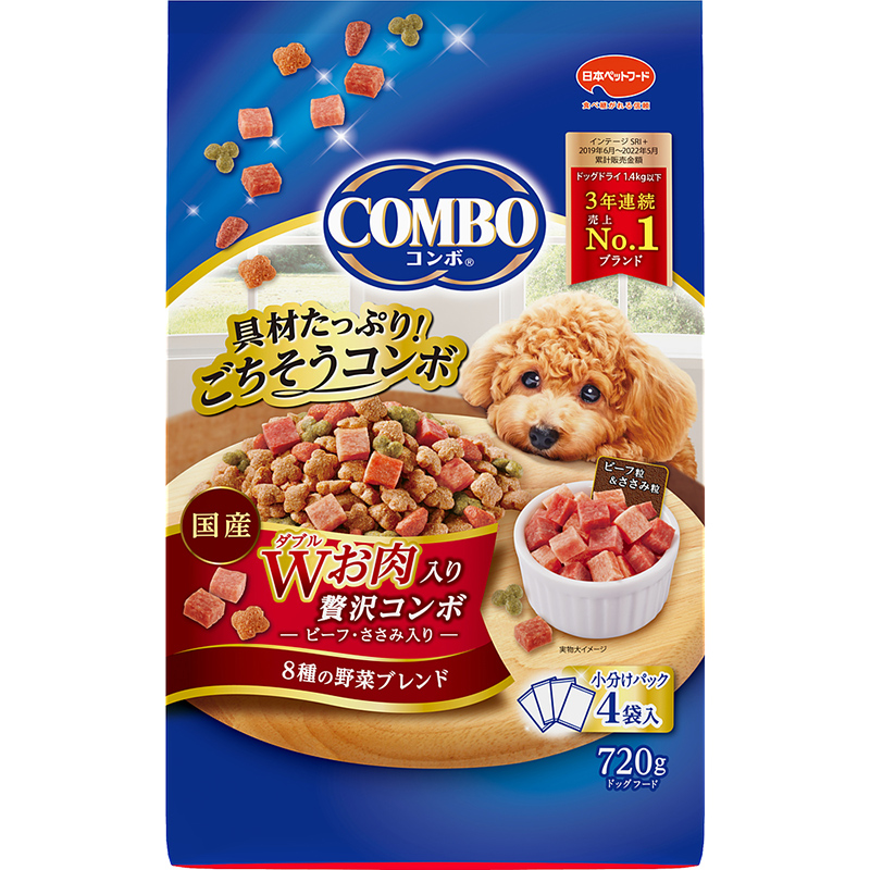 ［日本ペットフード］コンボ Wお肉入り贅沢コンボ 720g