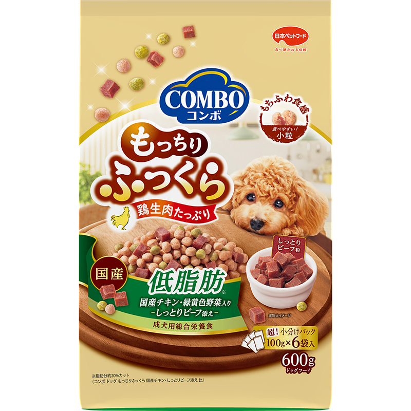 ［日本ペットフード］コンボ ドッグ もっちりふっくら 低脂肪 600g(100g×6)