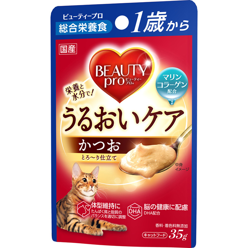 ［日本ペットフード］ビューティープロ キャット パウチ 1歳から かつお35g