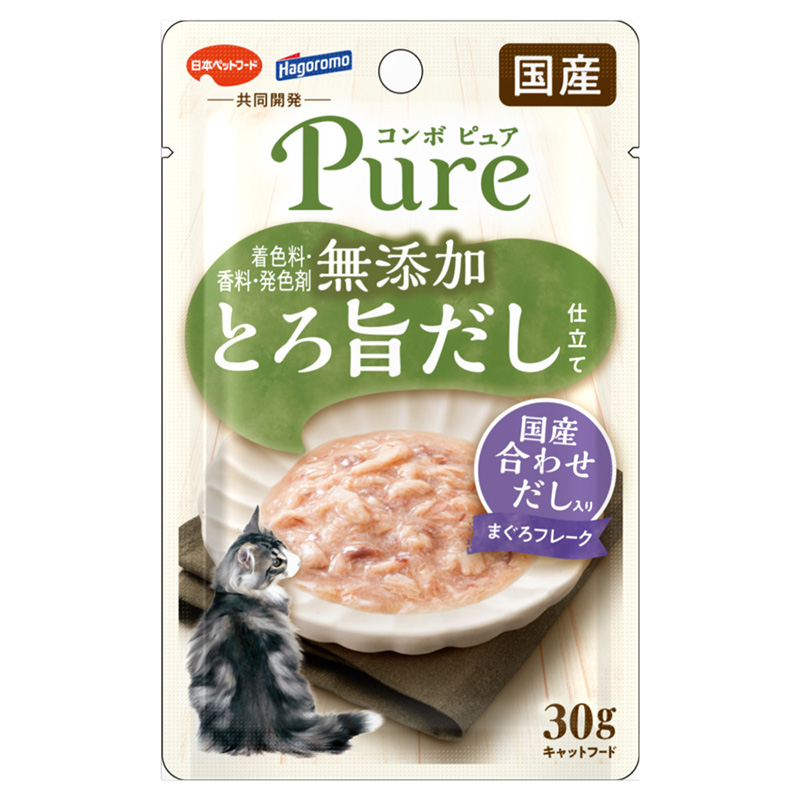 ［日本ペットフード］コンボ ピュア キャット パウチ まぐろ・国産合わせだし入り30g
