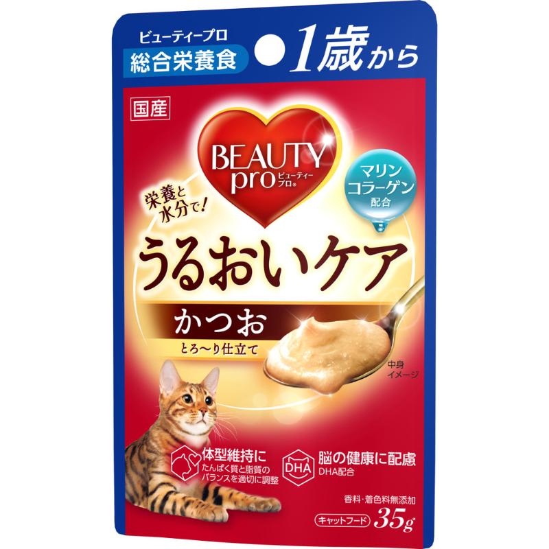 ［日本ペットフード(直送)］ビューティープロ キャット パウチ 1歳から かつお35g ※メーカー直送 ※発注単位・最低発注数量(混載30ケース以上)にご注意下さい