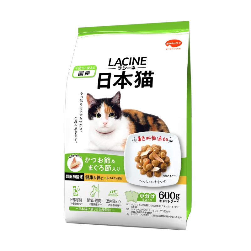 ［日本ペットフード(直送)］ラシーネ 日本猫 600g ※メーカー直送 ※発注単位・最低発注数量(混載30ケース以上)にご注意下さい【4月特価】