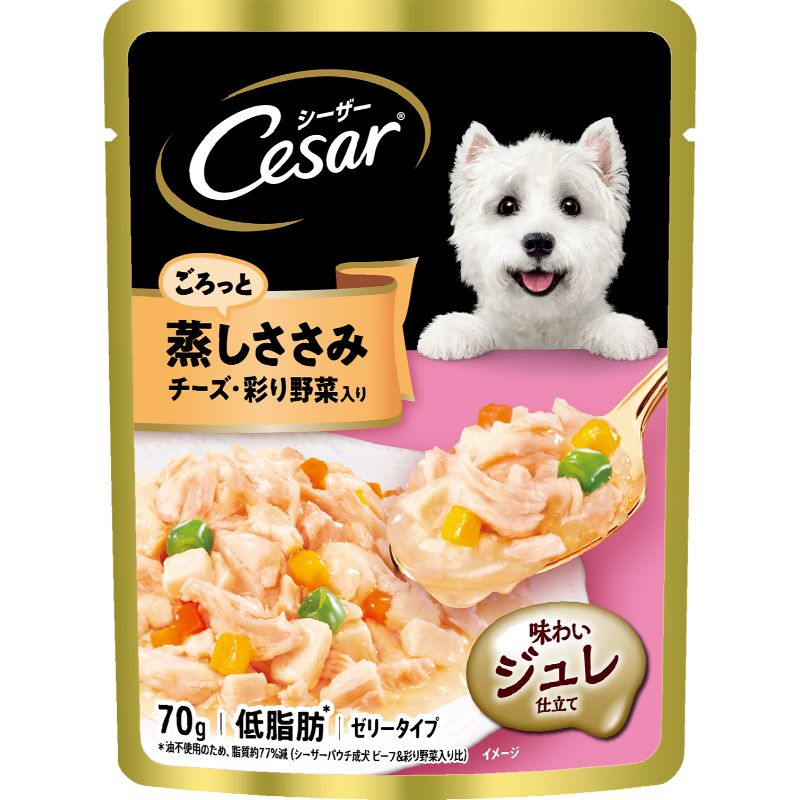 [マース] シーザー ごろっと蒸しささみ チーズ・彩り野菜入り 70g　【決算セール】