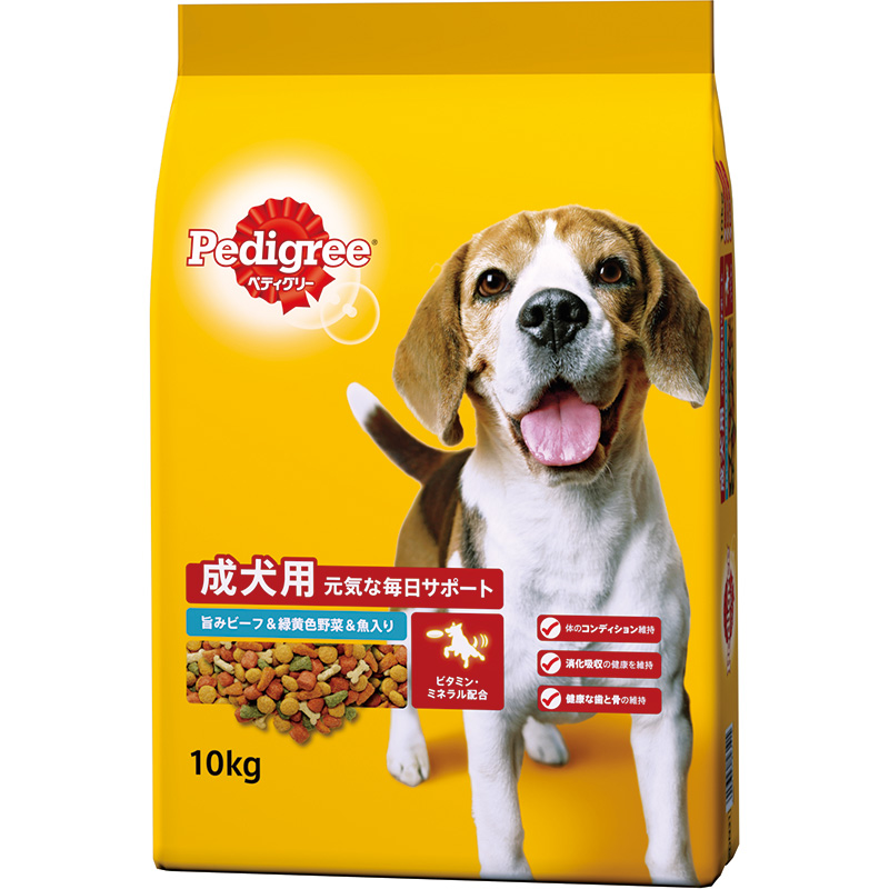 [マース] ペディグリー 成犬用 旨みビーフ＆緑黄色野菜＆魚入り 10kg