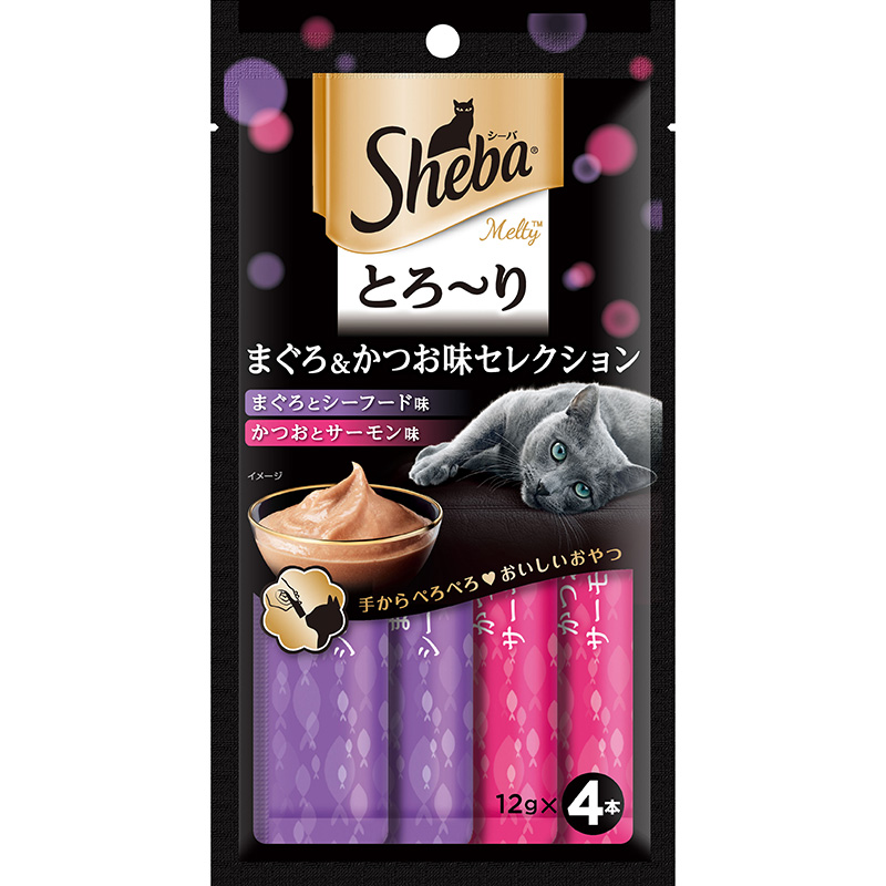 [マース] シーバ とろ～り メルティ まぐろ＆かつお味セレクション 48g(12g×4P)　【5月特価】