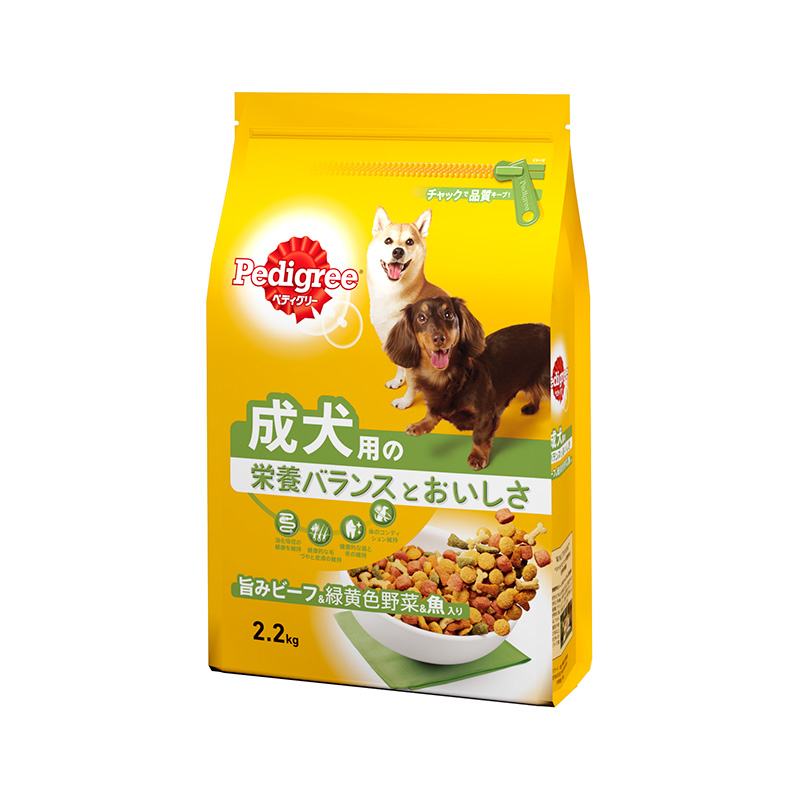 [マース] ペディグリー 成犬用 旨みビーフ＆緑黄色野菜＆魚入り 2.2kg