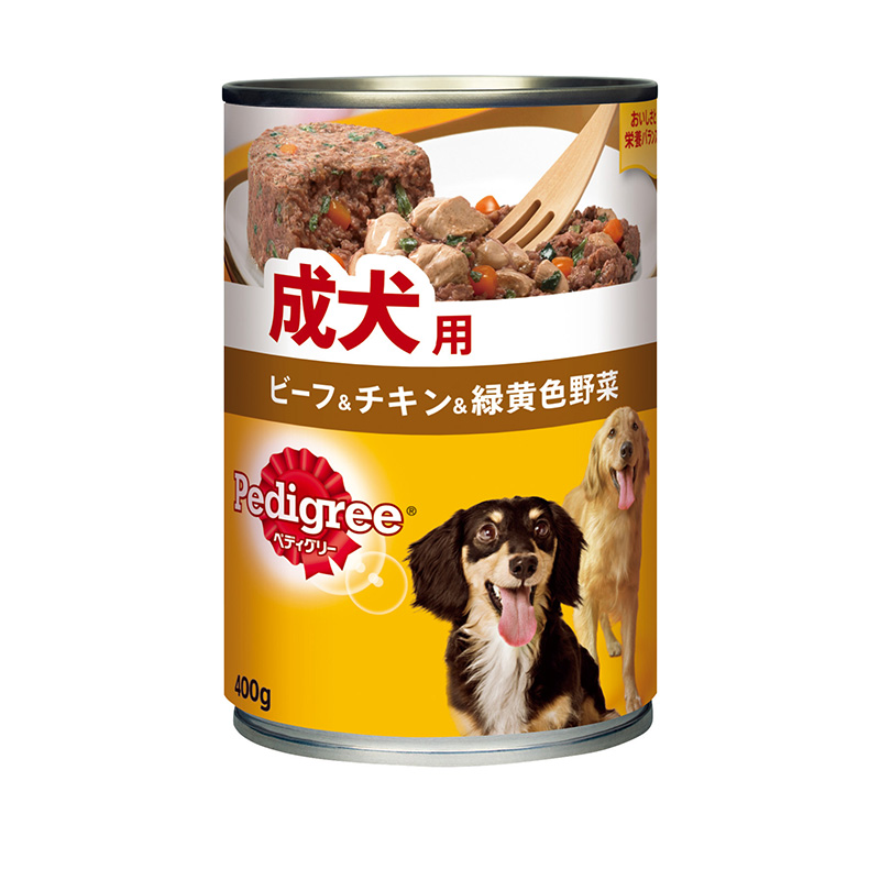 [マース] ペディグリー 成犬用 ビーフ＆チキン＆緑黄色野菜 400g