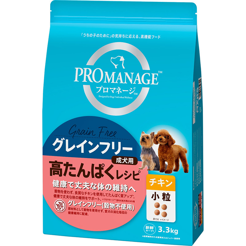 [マース] プロマネージ グレインフリー 成犬用 高たんぱくレシピ チキン 小粒 3.3kg