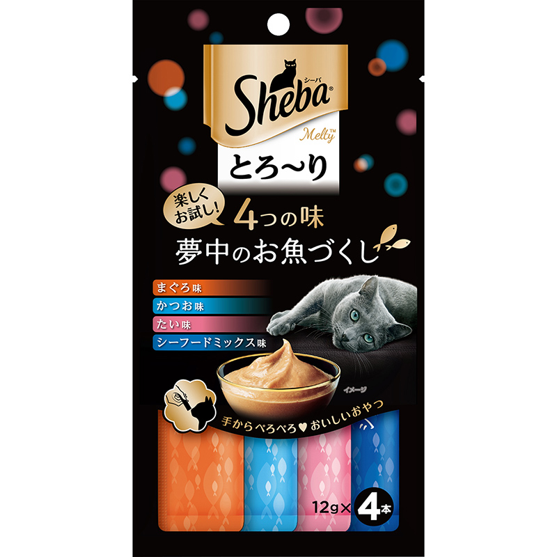 [マース] シーバ とろ～り メルティ 4つの味 夢中のお魚づくし 12g×4本　【5月特価】