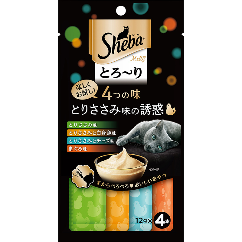 [マース] シーバ とろ～り メルティ 4つの味 とりささみ味の誘惑 12g×4本　【4月特価】