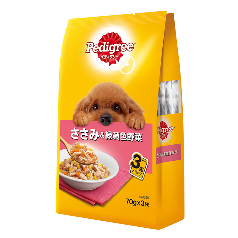 [マース] ペディグリー 成犬用 ささみ＆緑黄色野菜 70g×3袋