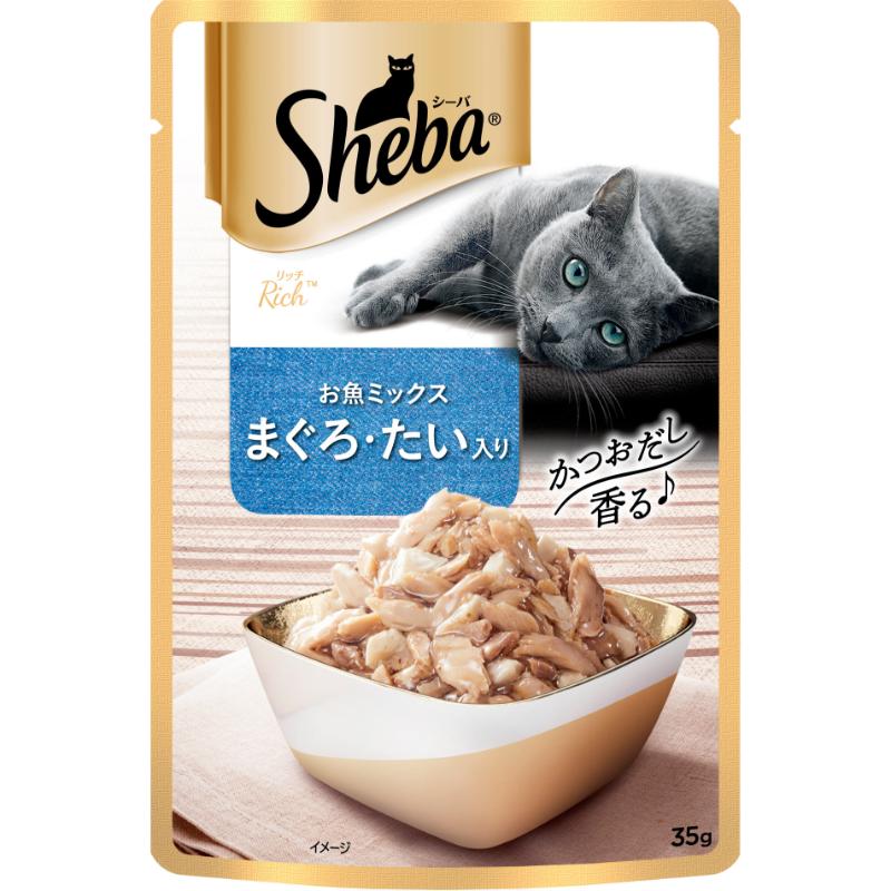 [マース] シーバ リッチ お魚ミックス まぐろ・たい入り 35g