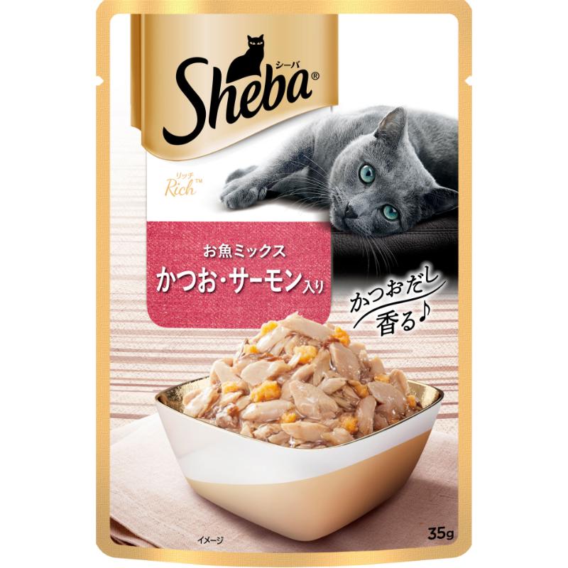 [マース] シーバ リッチ お魚ミックス かつお・サーモン入り 35g