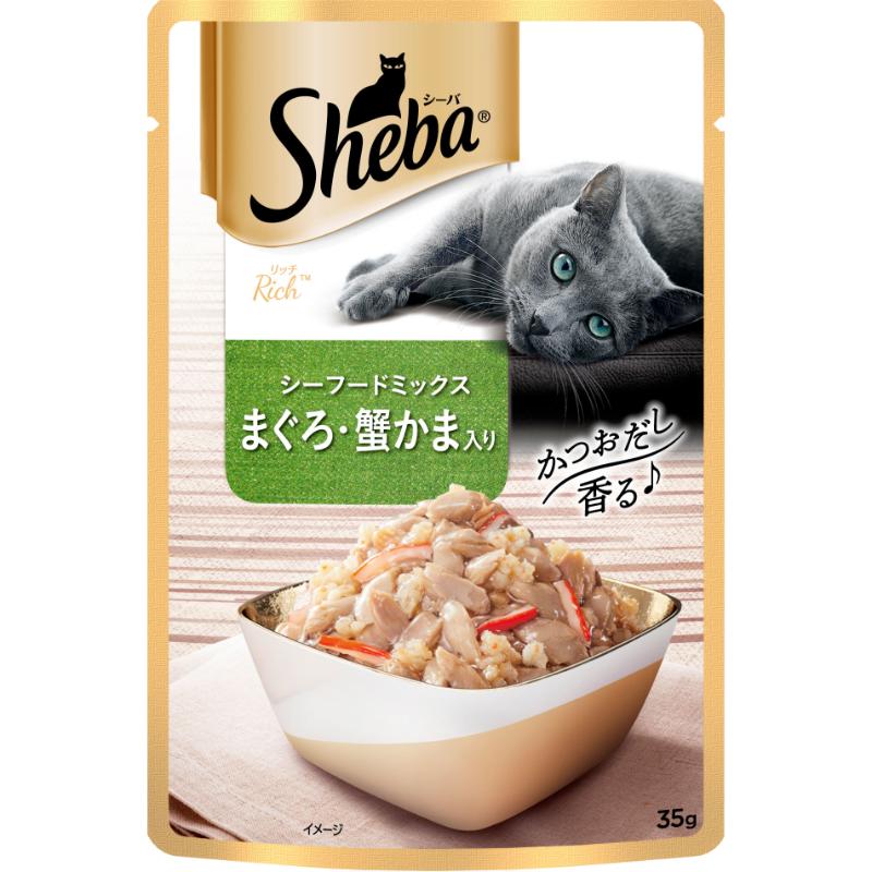 [マース] シーバ リッチ シーフードミックス まぐろ・蟹かま入り 35g