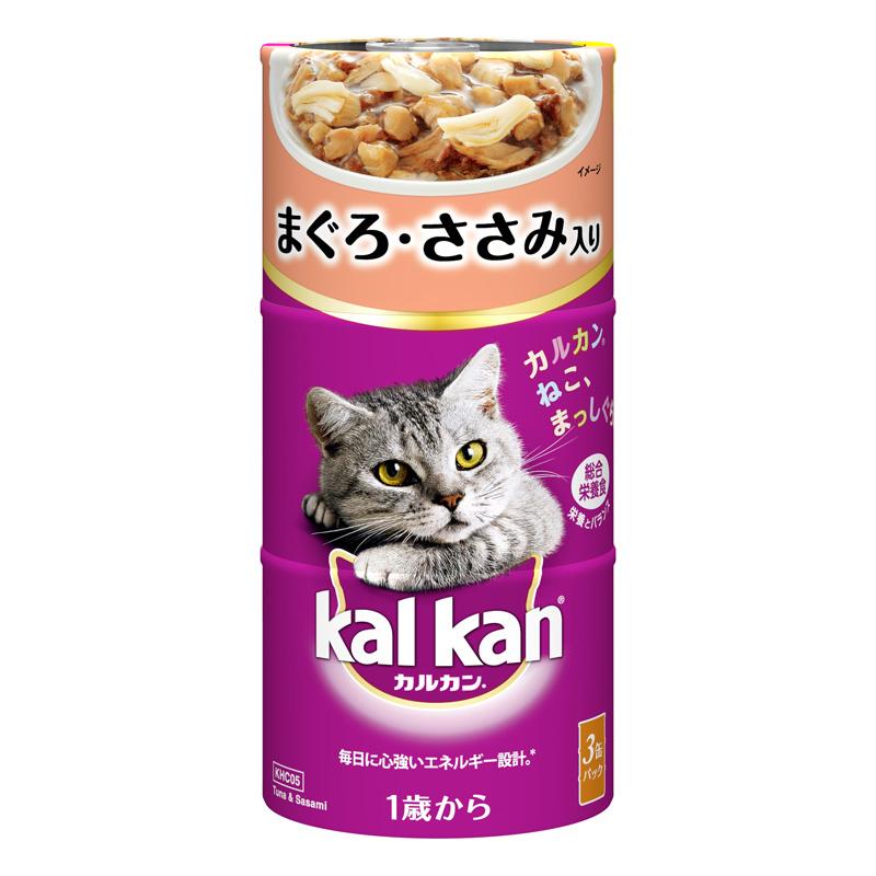 ［マースジャパン］カルカン ハンディ缶 1歳から まぐろとささみ 160g×3缶パック