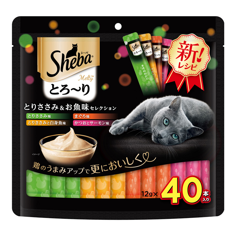 ［マースジャパン］シーバ とろ～り メルティ とりささみ＆お魚味セレクション 12g×40本【値上げ前セール】