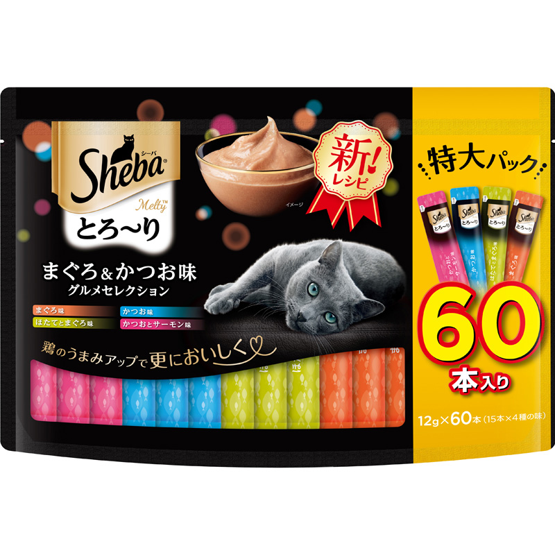 ［マースジャパン］シーバ とろ～り メルティ まぐろ＆かつお味グルメセレクション 12g×60本