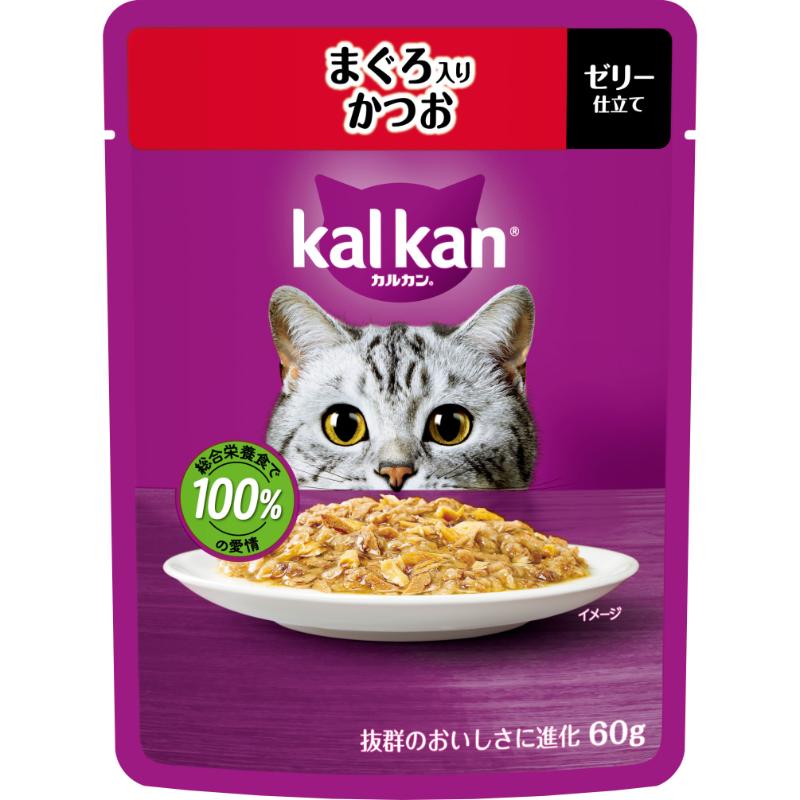［マースジャパン］カルカン パウチ まぐろ入りかつお 60g