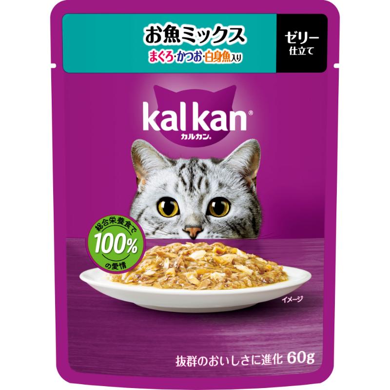 ［マースジャパン］カルカン パウチ お魚ミックス まぐろ・かつお・白身魚入り 60g