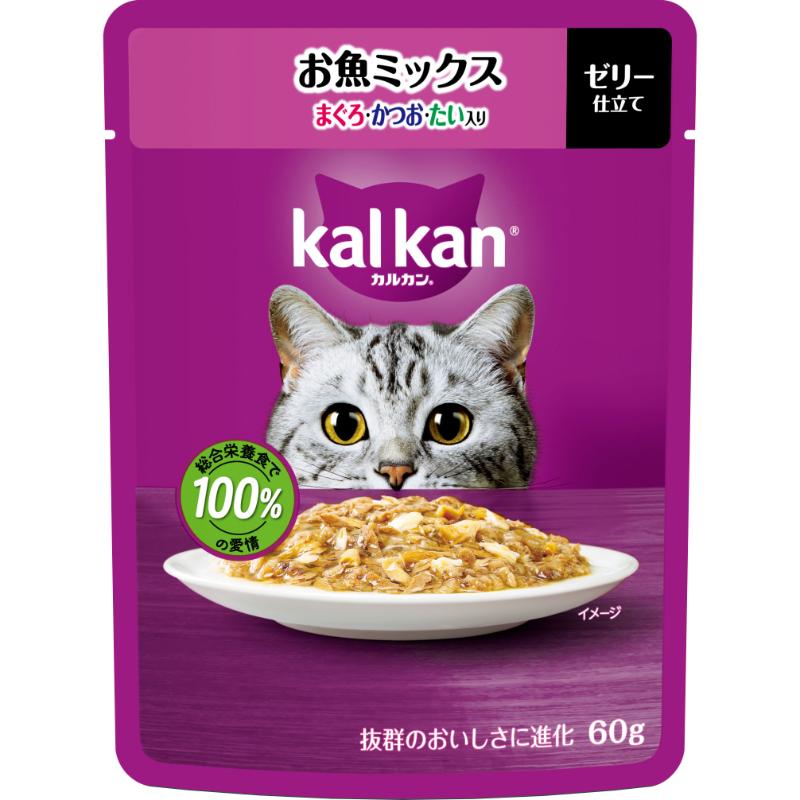 ［マースジャパン］カルカン パウチ お魚ミックス まぐろ・かつお・たい入り 60g