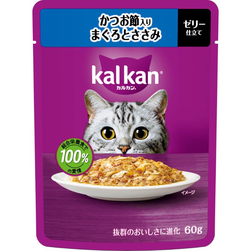 ［マースジャパン］カルカン パウチ かつお節入りまぐろとささみ 60g