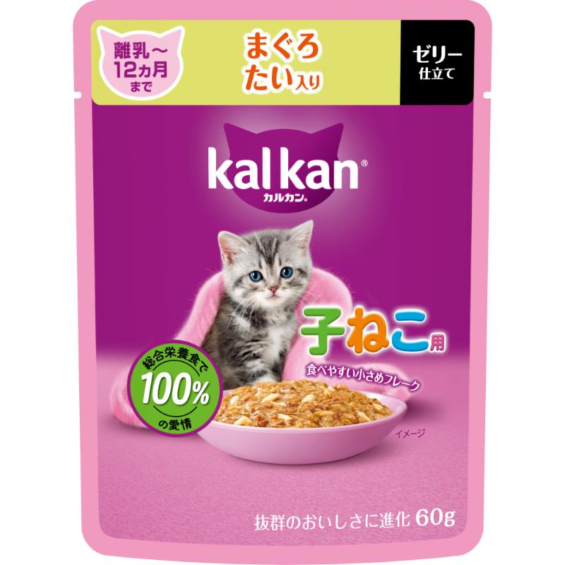 ［マースジャパン］カルカン パウチ 12ヵ月までの子ねこ用 まぐろ たい入り 60g