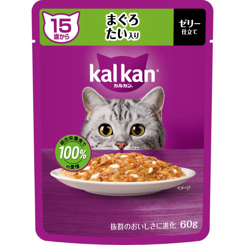 ［マースジャパン］カルカン パウチ 15歳から まぐろ たい入り 60g
