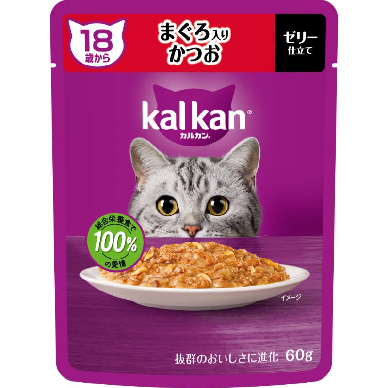 ［マースジャパン］カルカン パウチ 18歳から まぐろ入りかつお 60g