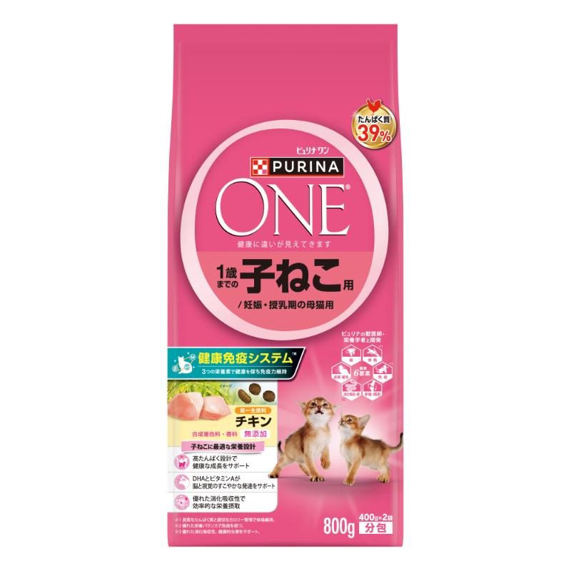 ［ネスレ］ピュリナワンキャット 1歳までの子ねこ用／妊娠・授乳期の母猫用 チキン 800g