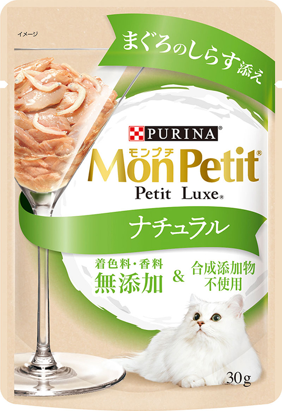 [ネスレピュリナ] モンプチ プチリュクスパウチ ナチュラル 成猫 まぐろのしらす添え 30g　【メーカーフェア_10】