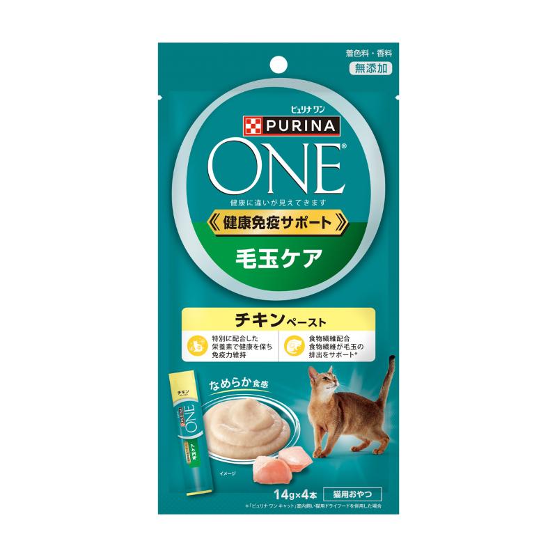 [ネスレ]ピュリナワンキャット おやつ 毛玉ケア チキンペースト 14g×4本