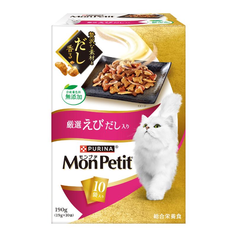 ［ネスレ］モンプチドライボックス 厳選えびだし入り 190g(19g×10袋)【メーカーフェア10】