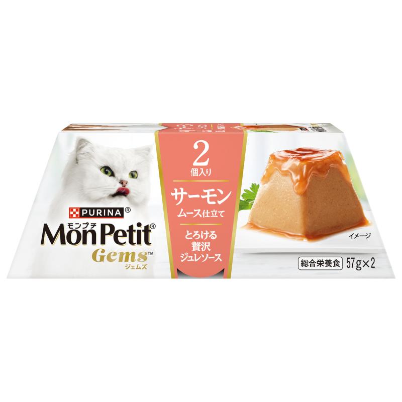 ［ネスレ］モンプチ ジェムズ サーモン ムース仕立て とろける贅沢ジュレソース 57g×2