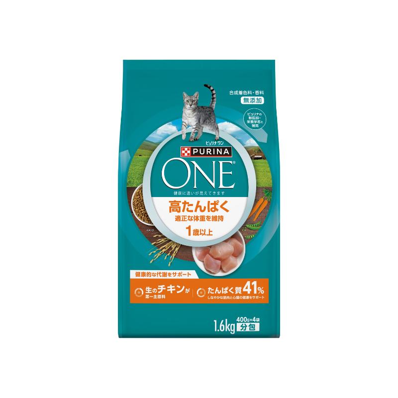 ［ネスレ］ピュリナワン キャット ドライ 高たんぱく 適正な体重を維持 チキン 1.6kg(400g×4袋)