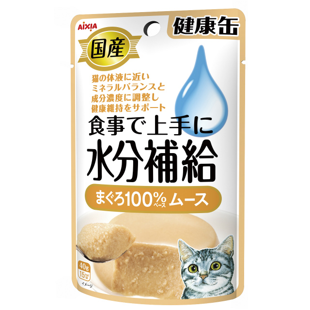 [アイシア] 国産健康缶パウチ水分補給まぐろムース 40g　【3月特価】