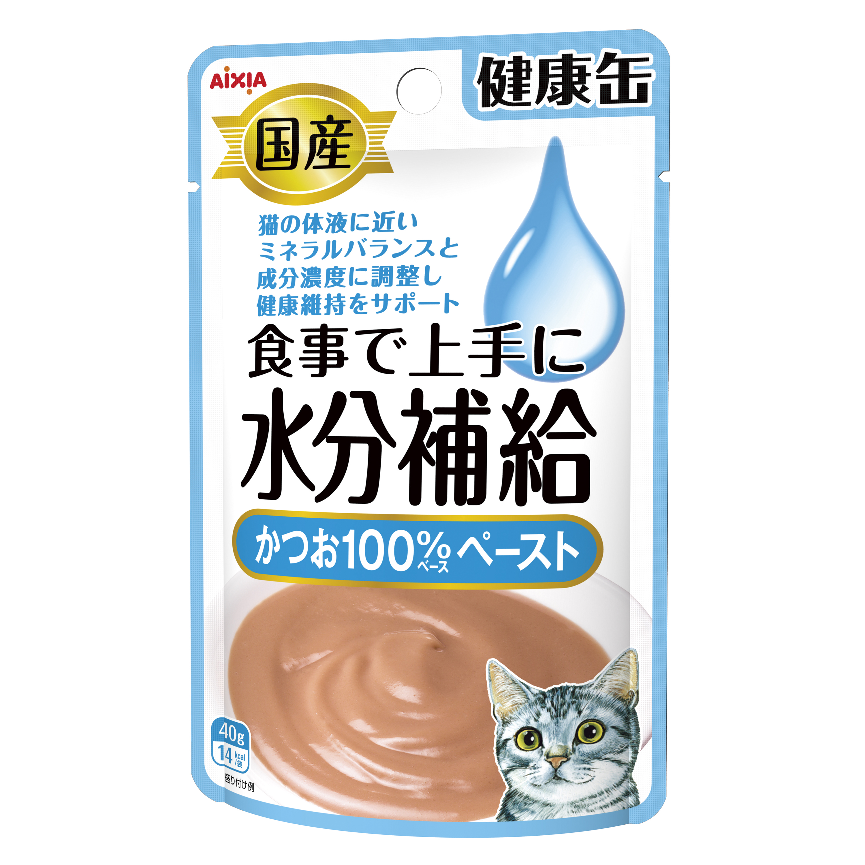 [アイシア] 国産健康缶パウチ 水分補給かつおペースト 40g